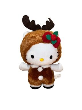 Hello Kitty Reindeer Christmas Greeter Plush 2024 Sanrio Gemmy Collectible Toy